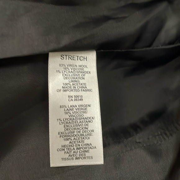 🌺ANNE KLEIN taupe tweed virgin wool blend blazer with tie front.  2 - Picture 6 of 7